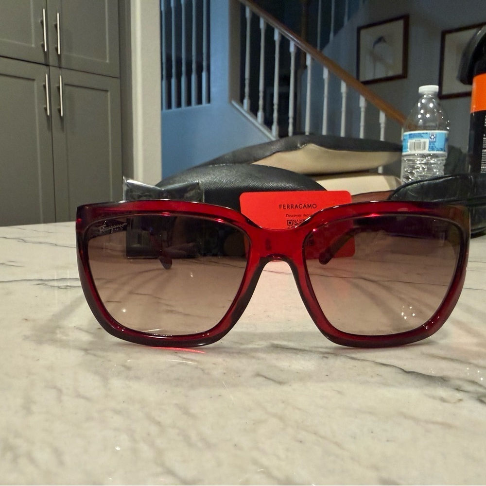 Salvatore Ferragamo SF1018S Sunglasses in Crystal Wine with Grey Gradient Lenses - Picture 10 of 16